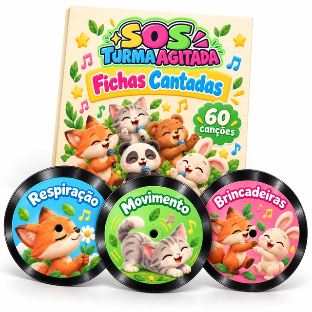 Fichas Cantadas: o álbum com os 3 discos — Respiração, Movimento e Brincadeiras